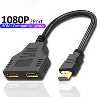 Computer Monitor HD Cable hdmi One in Two 2 Port HD 1080P hdmi Splitter One Input to Two Output Male To Female Adapter Cable