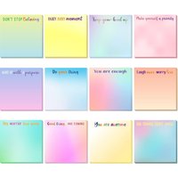 12 Pcs Inspirational Sticky Notes Motivational Fun Notepads Positive Gifts for Teacher Nurse Coworkers Supplies Watercolor Style