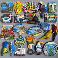 Brazil fridge magnet Rio de Janeiro tourist souvenir bottle opener travel craft gift resin painted magnetic refrigerator sticker