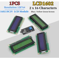 LCD1602 I2C Display Module Blue / Green Screen and DC5V PCF8574 IIC Adapter Llate English Character Library for Arduino