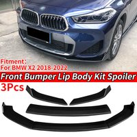 Do BMW X2 F39 2018 2019 2021 2022 Przedni zderzak samochodowy Splitter Lip Body Kit Spoiler Dyfuzor Osłona Carbon Look Akcesoria Czarny