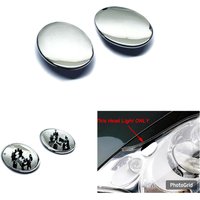 Chrome Head Light Washer Nozzle Cover Caps(Left & Right) For Porsche 911 996 C2 C4 Turbo Facelift