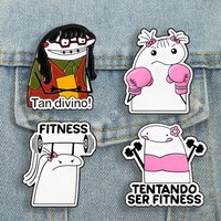 Flork Memes Enamel Pins Funny Fitness Brooches Badges Cute Funny Cartoon Comedy Girl Jewelry Gift for Fans Friends