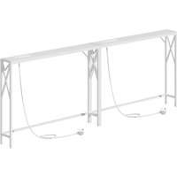 Pack Console Table with Charging Station, 100 CM Narrow Sofa Table, Long Entryway Table, Hallway Table with USB Ports, Behind C