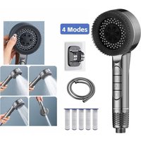 New 4 Modes Shower Head High Pressure Showerhead One-Key Stop Water Massage Shower Head With Filter Element Bathroom Accessories