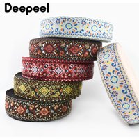 5/10Yards 5cm Ethnic Jacquard Webbing Bag Strap Decorative Braid Ribbon Band Garment Bias Binding Belt Sling Sewing Accessories