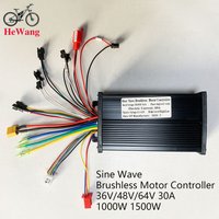 AliExpress NONE 36V 48V 52V 64V Sine wave controller Ebike 1000W 1500W brushless motor controller MAX 30A for No. 2 protocol LCD meter e-scooter