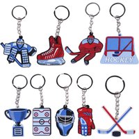 Ice Hockey Sports Pendant Keyring Cartoon Winter Sports Charm Keychain Car Keys Holder Bag Pendant Handbag Accessories