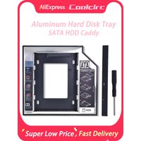 COOLCIRC Full Aluminum Hard Disk Tray Universal 9.5mm HDD Caddy Case SATA 3.0 2.5" Enclosure Adapter HDD Hard Box For Laptop
