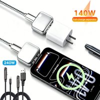 KEBIDUMEI 140W Smart Auto Power-off Phone Charge Separator 240W USB Type-C Fast Charging Data Cable Overcharge Protection