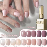 XEIJAYI 6PCS 15ml Pink nail Gel Gel Set, formaldehyde free, alcohol free, durable, nail art salon DIY, perfect gift for wome