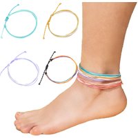 Boho Women Handmade Woven Multilayer Anklet Weaving Bracelet On The Leg Braid Rainbow Thread Rope Beach Barefoot Foot Jewelry