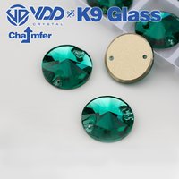VDD Rivoli S114 Green Zircon Top Quality K9 Glass Sew On Rhinestones Crystal Flatback Sewing Stones For Garment Accessories