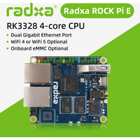 Radxa ROCK Pi E RK3328 4-core CPU, Dual Gigabit Ethernet,WiFi4 or WiFi5 Optional and eMMC Optional ,Single Board Computer