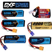 2PCS DXF battery 3S Lipo 11.1V 11.4V 8000mah 9200mah 1550mah 5200mah 6200mah 7200mah80C 100C 130C with EC5 XT90 T for RC Car
