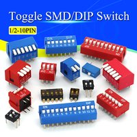 5-50PCS Slide Type Switch Module 1 2 3 4 5 8 10PIN /1.27/2.54mm Position Way DIP/SMD Pitch Toggle Switch Blue Snap Switch Dial