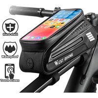 WEST BIKING Bicycle Bag 7.0 Inch Phone Bag Waterproof Front Frame Cycling Bag Sensitive Touch Screen MTB Road Bike Bag