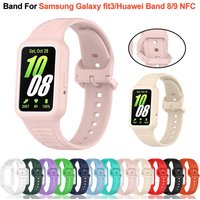 Silicone Strap + Case For Samsung Galaxy Fit 3 Bracelet Watchband Protective Case Full Cover for Huawei Band 8 9 NFC Accessories