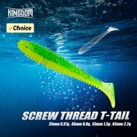 Kingdom 20pcs T-Tail Soft Fishing Lures 0.37g 0.8g 1.3g 2.2g Sinking Action PVC Soft Bait Artificial Swimbaits Fishing Tackles