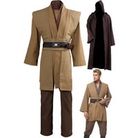 Obi Wan Cosplay Anakin Fantasy Movie Space Battle Knight Disguise Costume Robe Cloak 3 Colors Adult Men Cosplay Fantasia Outfits