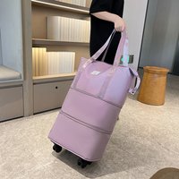 Expandable Duffle Pack Large Capacity Collapsible Trolley Bag Oxford Cloth Dry-Wet Separation Unisex Business Trip Bag