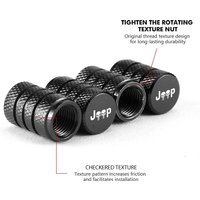 4pcs Car Wheel Tire Valve Cap Stem Cover Auto Accessories For Jeep Grand Cherokee Patriot Renegade Compass Wrangler