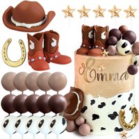 Cowboy Rodeo Cake Decorations Western Cake Decorations Cowboy Hat Birthday Cake Topper Cowgirl Boots Cake Topper Cow Balls Cake