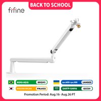 FIFINE Microphone Boom Arm, Adjustable Low Profile Mic Arm with Desk Mount Clamp,Cable Storage for Streaming Gaming-White BM88W image 4