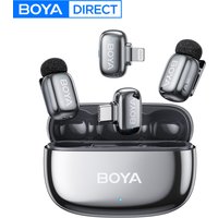 BOYA Mini 2 Wireless Lavalier Revers Mini-Mikrofon Rauschunterdrückung für iPhone 6-17 USB-C Android Smartphone PC Live-Streaming