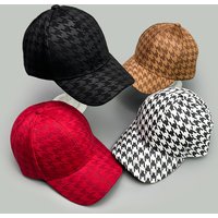 Classical Retro Houndstooth Baseball Hats New Unisex Sunshade Color Block Breathable Leather Versatile ins Fashion Peaked Caps