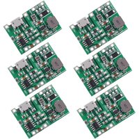 6PCS 2A USB 18650 Lithium Li-ion Battery Charger Module Boost 3.7V to 5V 9V 12V Adjustable DC-DC Step Up Boost Module TP4056