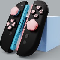 Cute Silicone Soft D-Pad Button Cap Set For Nintend Switch 2 Joy Thumb Sticks Grip Cover w/ ABXY Buttons Stickers