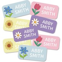 72PCS Personalized Flower Name Labels, Waterproof Stickers for Bottles, Clothing Tags, Lunch Boxes, Notebooks