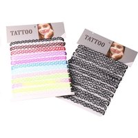 12pcs Vintage Tattoo Collares Necklace Set For Women Girls Elastic Clavicle Chain Colorful Punk Gothic Stretch Choker Lace
