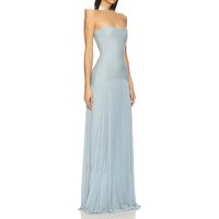 Women Summer Off Shoulder Tube Top Maxi Dresses Chic Sexy Pure High Waist Party Gown Dress Fashion Pit Stripe Draped Long Dress