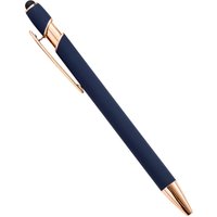 50PCS Promotional Luxury Rose Gold Parts Rubber Coated 2 in 1 Soft Touch Stylus Metal Ballpoint Pen with Laser Engraving LOGO