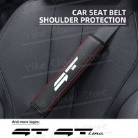 1pcs For GT Line LOGO CEED OPTIMA Cerato SOUL RIO Sportage PICANTO Car Safety Belt Shoulder Leather Cover Pads Accessories