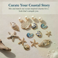 16Pcs/Set DIY Starfish Shoe Charms Bling Conch Shoes Buckle Decorations Removable Shell Shoe Clips Accessories