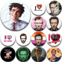 House MD TV Show Badge Gregory House James Wilson Character Brooches Funny Meme Enamel Pins for Clothes Bag Hat Decoration Gifts
