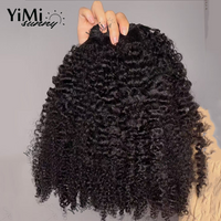 3C Burmese Curly Human Hair Bundles Coily Curly Virgin 100% Human Hair Extension Weft Deals For Salon Make Full Head Yimisunny