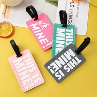 1PCS Men Women Silcone Luggage Tag Letter Printed Travel Suitcase ID Name Tags Airplane Labels Bag Tags for Luggage