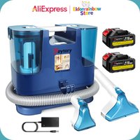 Portable 21V Cordless Fabric Sofa Cleaner Machine | Dual Battery | Wet Dry Vacuum for Upholstery, Carpet, Car Seat