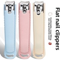 Large Flat Mouth Nail Clipper, Splash Proof with Non-slip Silicone Sleeve, Single Pack Household Manicure Tool