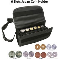 6 Slots Japan Korean Coins Holder PU Leather Waist Bag Coins Dispenser Organizer For Cashier Driver Waiter Money Safe Storage