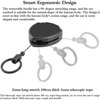 New Retractable Keychain Multitool Carabiner Key Holder ID Badge Carabiner Holder Reel With Belt Clip Anti-Lost Key Cards Holder