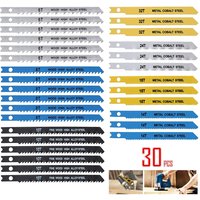 30Pcs Jig Saw Blade Set Carbon Steel 6/8/10/14/18/24/32TPI Assorted Jigsaw Blades For Bosch DEWALT BLACK+DECKER CRAFTSMAN