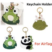 For Airtag PU Leather Keychain Holder Case Cartoon Anti-Loss Protective Case Anti-Scratch for Air Tags Accessories