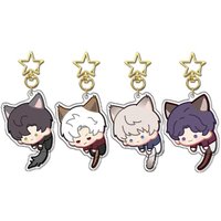 Love and Deep Space Rotating Golden Star Keychain Xavier Rafayel Sylus Cosplay Sandwich Process Key Chain Acrylic Pendant Stand