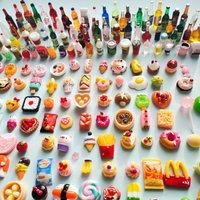 Cute Miniature Dollhouse Supermarket Food Snacks Mini Cake Wine Drink for Doll Kitchen Accessories Pretend Play