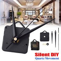 DIY Quartz Clock Mechanism Movement with Large Black Hands Wall Clock Repair Kit